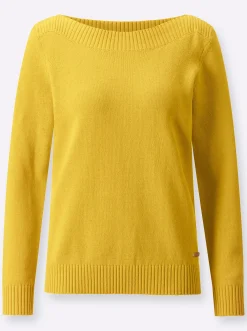 Langarm-Pullover mit U-Boot-Ausschnitt