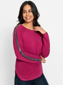 Langarm-Pullover mit Zierknöpfen
