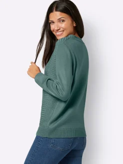 Langarm-Pullover mit Zopfmuster