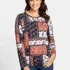 Langarmshirt im Patchwork-Dessin