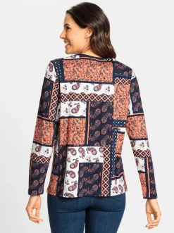 Langarmshirt im Patchwork-Dessin
