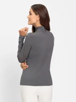 Langarmshirt mit drapierten Falten