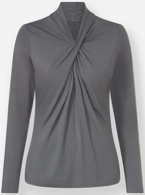 Langarmshirt mit drapierten Falten