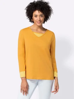 Langarmshirt mit garngefärbten Streifen