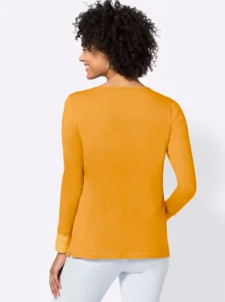 Langarmshirt mit garngefärbten Streifen