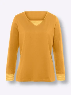 Langarmshirt mit garngefärbten Streifen