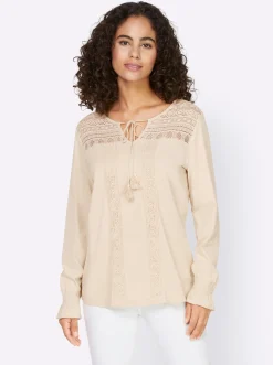 Langarmshirt mit gesmoktem Ärmelbündchen