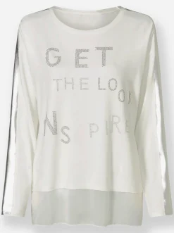 Langarmshirt mit glänzendem Streifen
