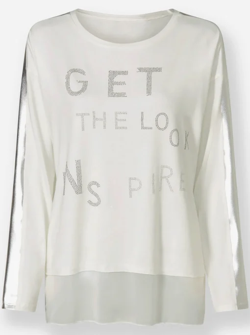 Langarmshirt mit glänzendem Streifen