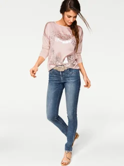 Langarmshirt mit Metallic-Print