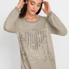 Langarmshirt mit Metallic-Effekt
