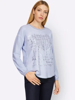 Langarmshirt mit Metallic-Effekt