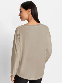 Langarmshirt mit Metallic-Effekt