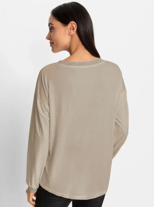 Langarmshirt mit Metallic-Effekt