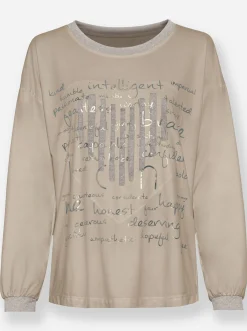 Langarmshirt mit Metallic-Effekt