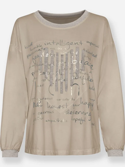 Langarmshirt mit Metallic-Effekt