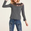 Langarmshirt mit Spitze