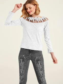 Langarmshirt mit Spitze