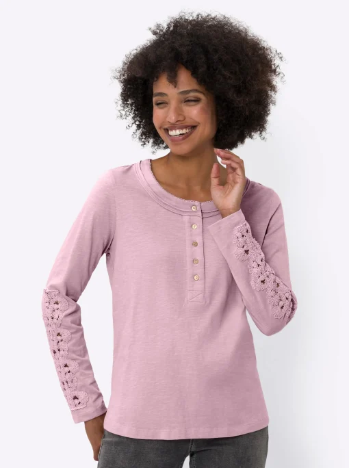 Langarmshirt mit Spitze