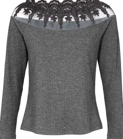 Langarmshirt mit Spitze