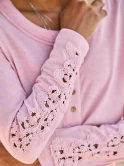 Langarmshirt mit Spitze