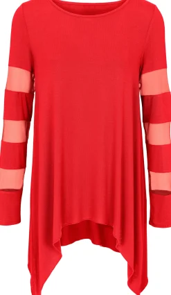 Langarmshirt mit transparenten Einsätzen