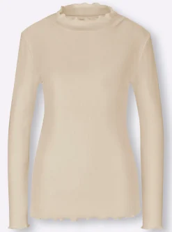 Langarmshirt mit Wellenkanten