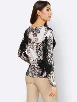 Langarmshirt mit Wickel-Effekt