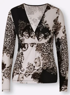 Langarmshirt mit Wickel-Effekt