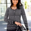 Langarmshirt mit Zick-Zack-Muster