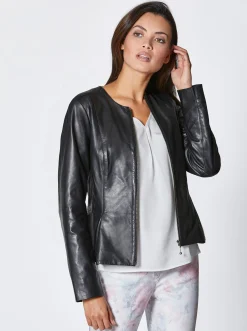 Lederblazer mit Schößchen
