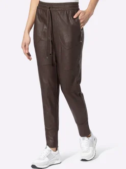 Lederimitathose mit Rundum-Dehnbund