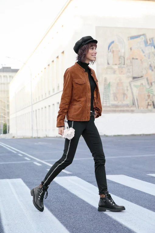 Lederjacke aus hochwertigem Veloursleder