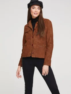 Lederjacke aus hochwertigem Veloursleder