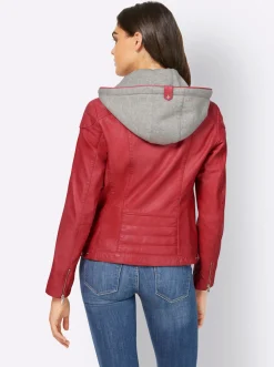 Lederjacke mit herausnehmbarem Sweat-Einsatz