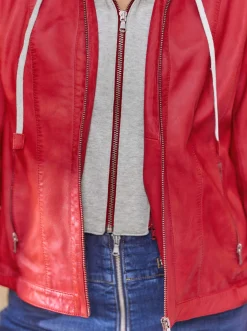 Lederjacke mit herausnehmbarem Sweat-Einsatz