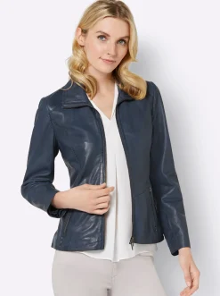 Lederjacke mit Ziernieten, aus Lammnappa