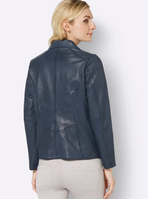 Lederjacke mit Ziernieten, aus Lammnappa