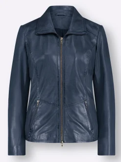 Lederjacke mit Ziernieten, aus Lammnappa
