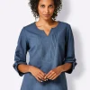 Leinenbluse im Tunika-Stil