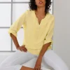 Leinenbluse im Tunika-Stil