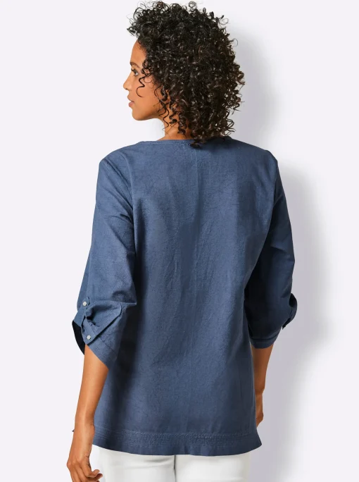 Leinenbluse im Tunika-Stil