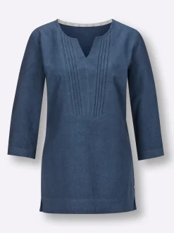 Leinenbluse im Tunika-Stil