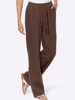 Leinenhose mit weitem Bein