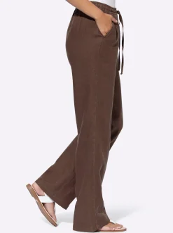 Leinenhose mit weitem Bein