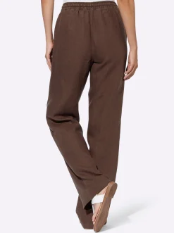 Leinenhose mit weitem Bein