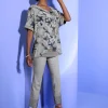 Longbluse im Mix aus Viskose und Seide