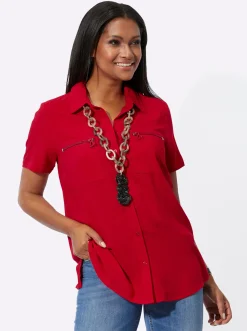 Longbluse mit langen Seitenschlitzen