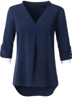 Longbluse mit verlängertem Rückenteil