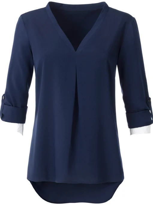 Longbluse mit verlängertem Rückenteil